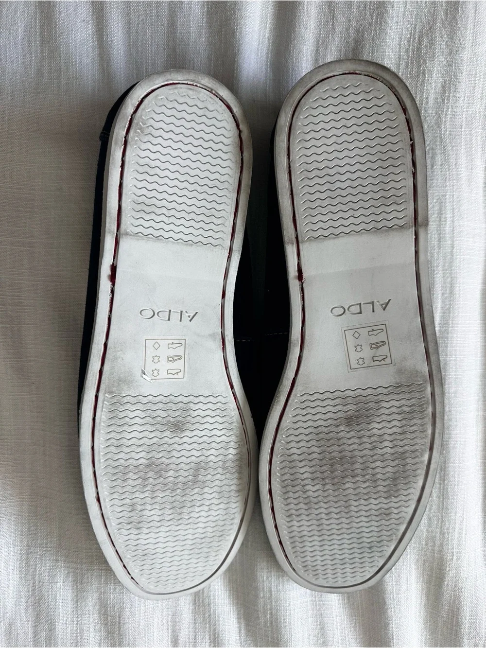 ALDO Navy Suede Boat Shoes with Brown Leather Laces